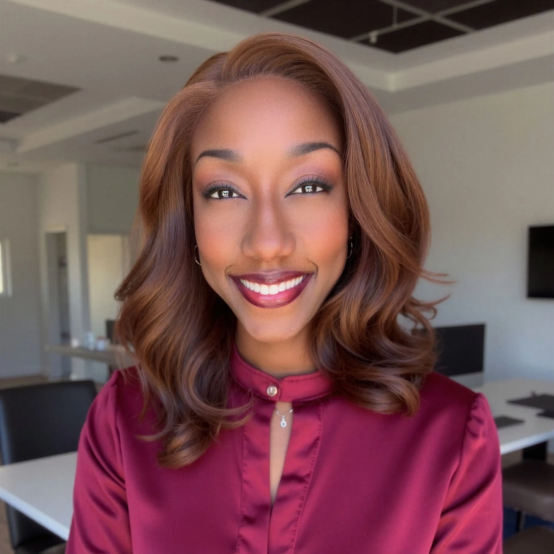 Rachel Bolton in a warm, modern office