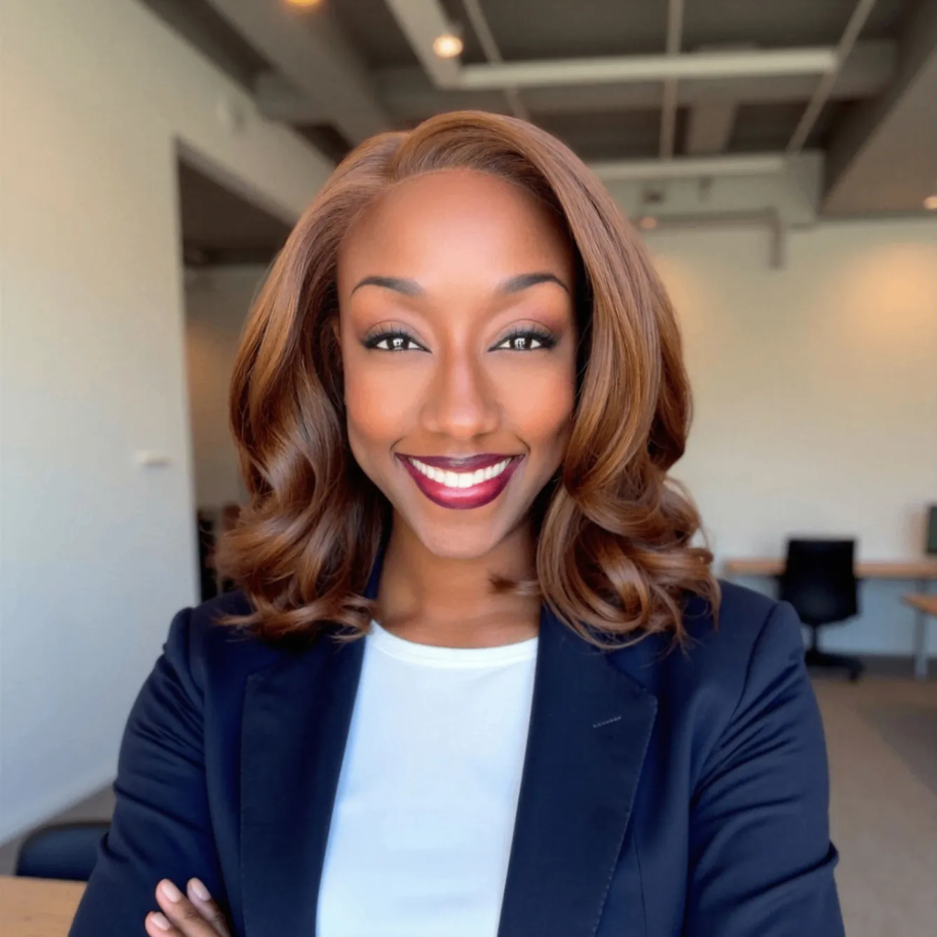Rachel Bolton in a warm, modern office